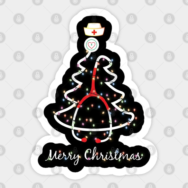 Christmas tree Nurse merry Christmas Sticker by mckinney